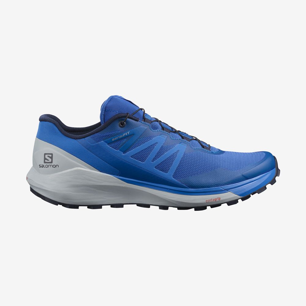 Salomon Singapore Mens Trail Running Shoes - SENSE RIDE 4 Blue | 98563-UKWA